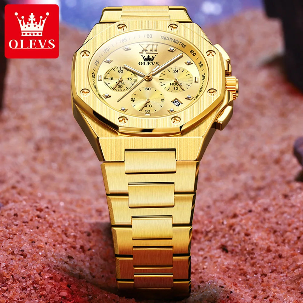 Chronograph Waterproof Wristwatch
