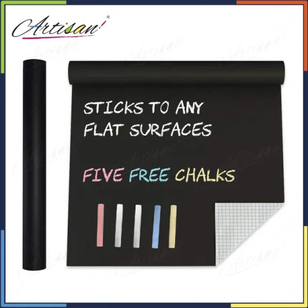 Whiteboard/Chalkboard Sticker Roll + 2 Markers/5 Chalks